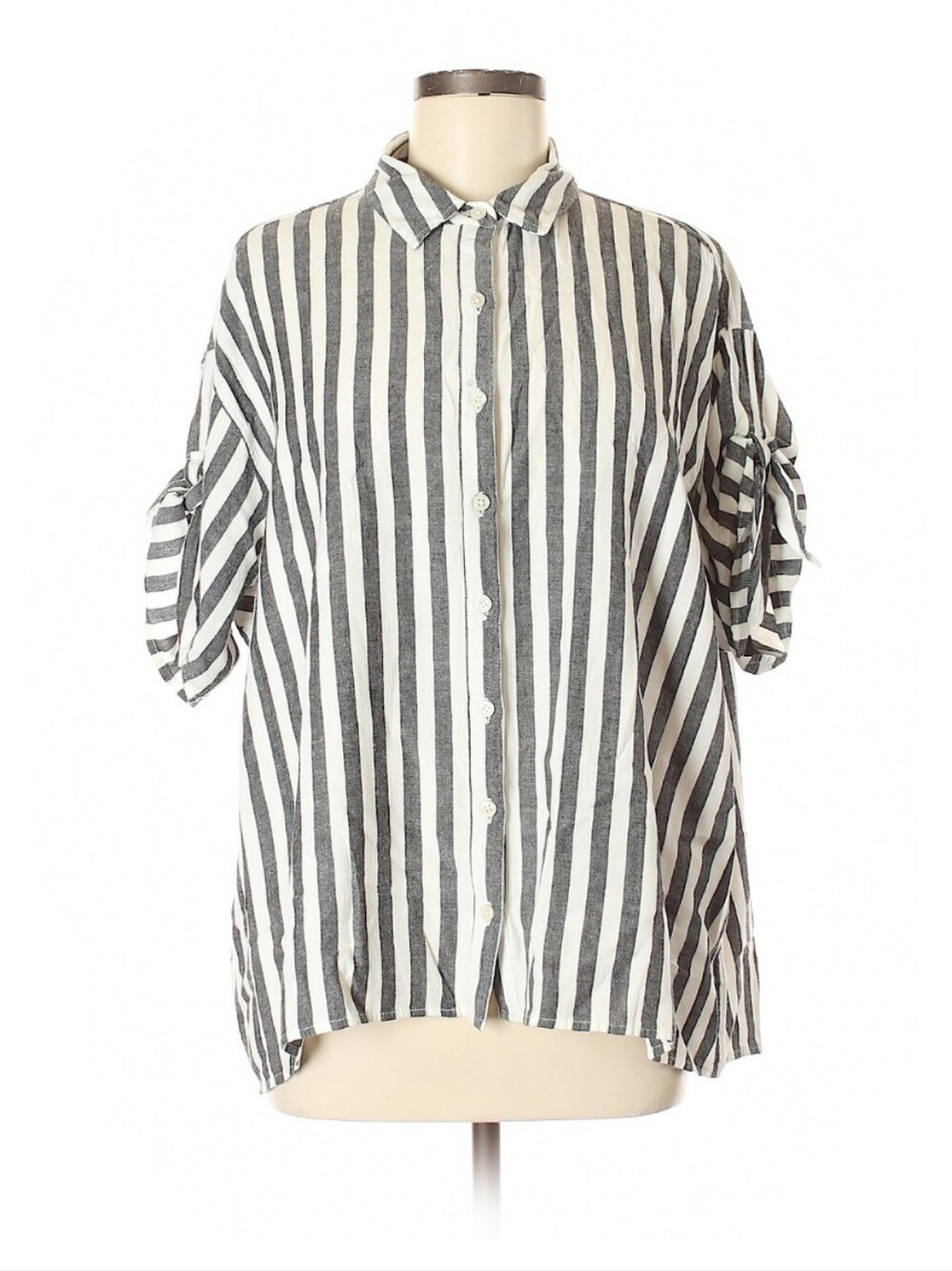 Striped Short Sleeve Button Up Shirt